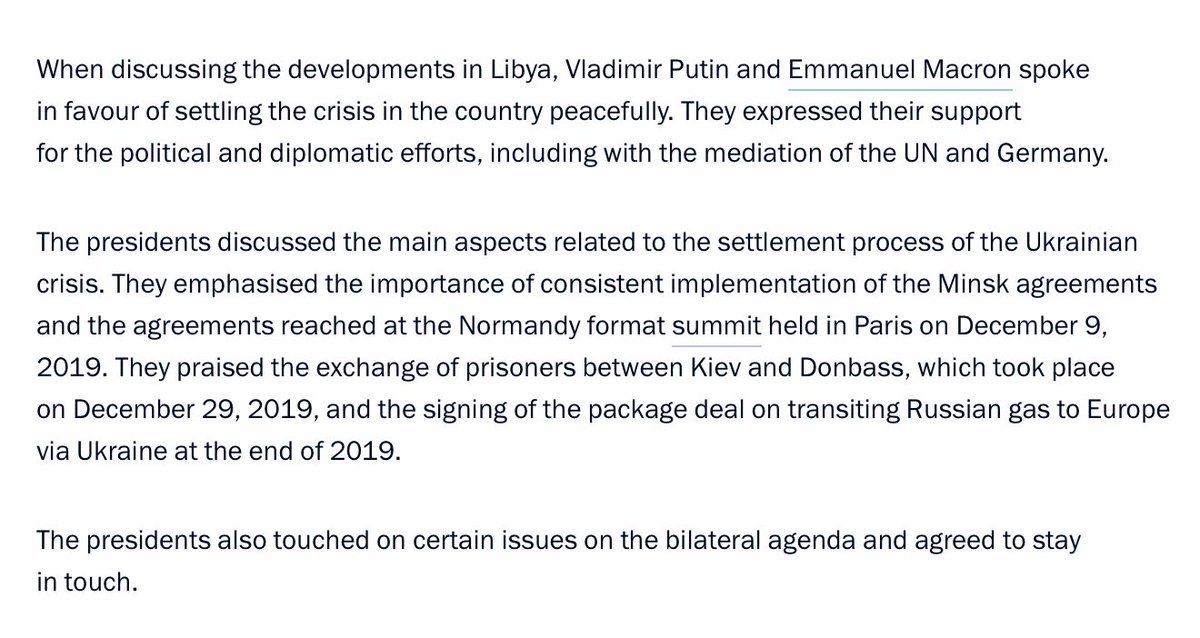 Contrary to Russia readout, Élysée's doesnt say Macron expressed concern over Soleimani death. French statement have carefully used neutral language about the Soleimani strike, said France is concerned about the escalation of recent months. brutal escalation in Iraq in recent weeks