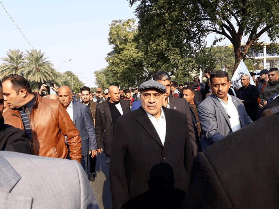 Iraqi Prime Minister Adil Abdul-Mahdi attends the funeral of Iranian Gen. Qasem Soleimani and PMF deputy commander Abu Mahdi al-Muhandis in Baghdad
