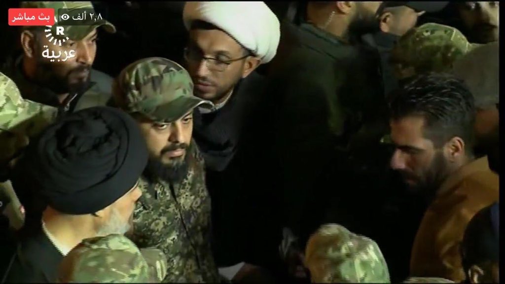 Qais al-Khazali appeared in military uniform in Najaf for the first time since the killing of Qassem Soleimani and Abu Mahdi Muhandis