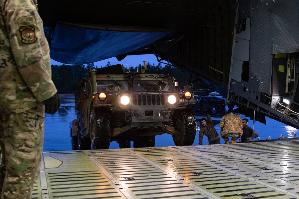 Equipment assigned to 1st Brigade Combat Team, 82nd Airborne Division is loaded into aircraft bound for the U.S. Central Command area of operations (Middle East) from Fort Bragg, N.C. on January 4, 2020