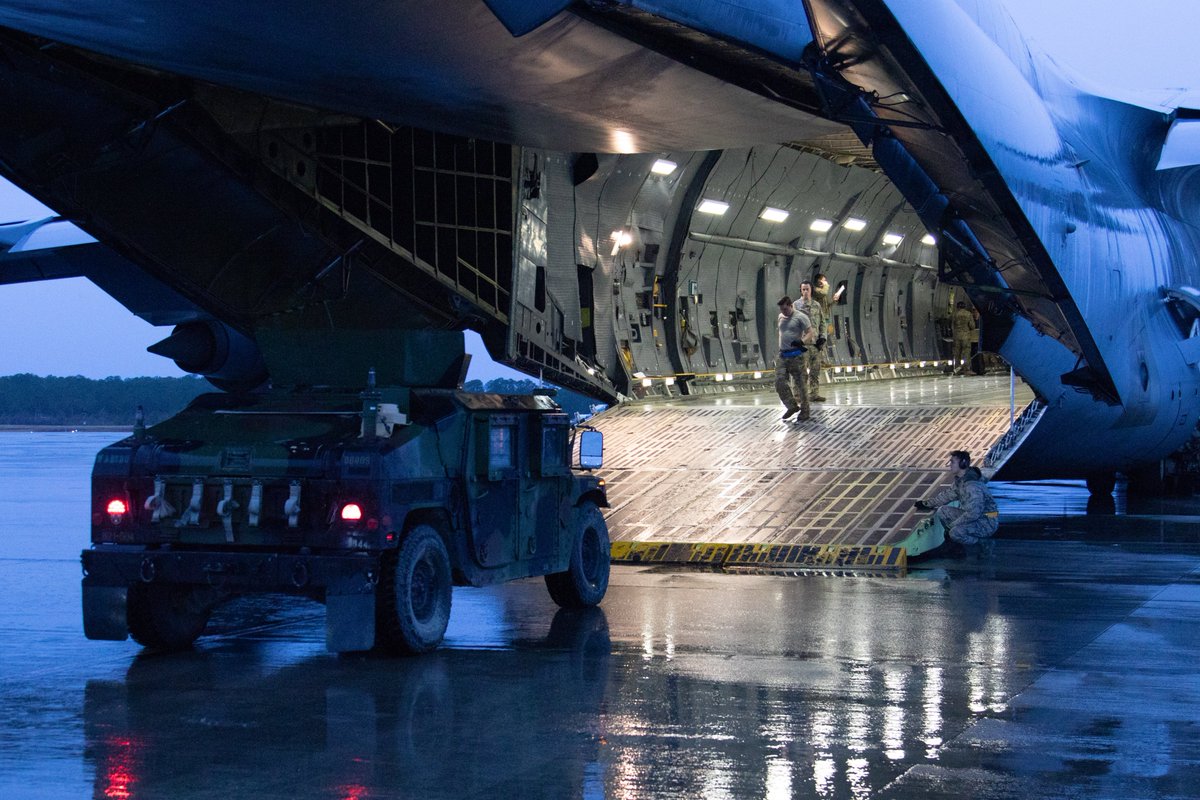 Equipment assigned to 1st Brigade Combat Team, 82nd Airborne Division is loaded into aircraft bound for the U.S. Central Command area of operations (Middle East) from Fort Bragg, N.C. on January 4, 2020