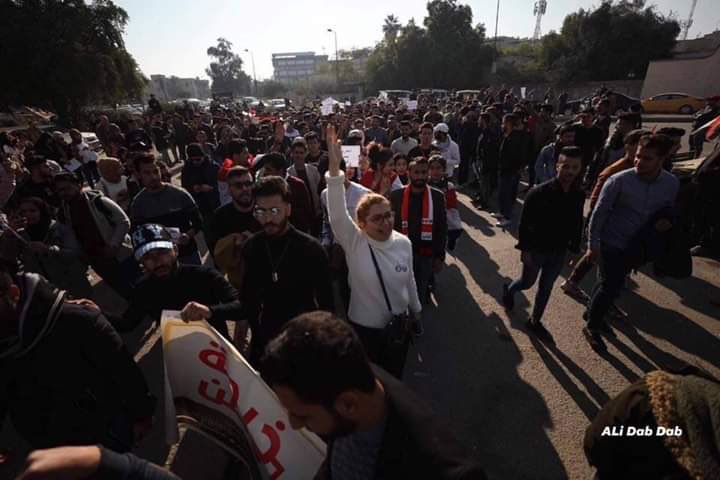 Mass demonstration of student  continue in Baghdad 