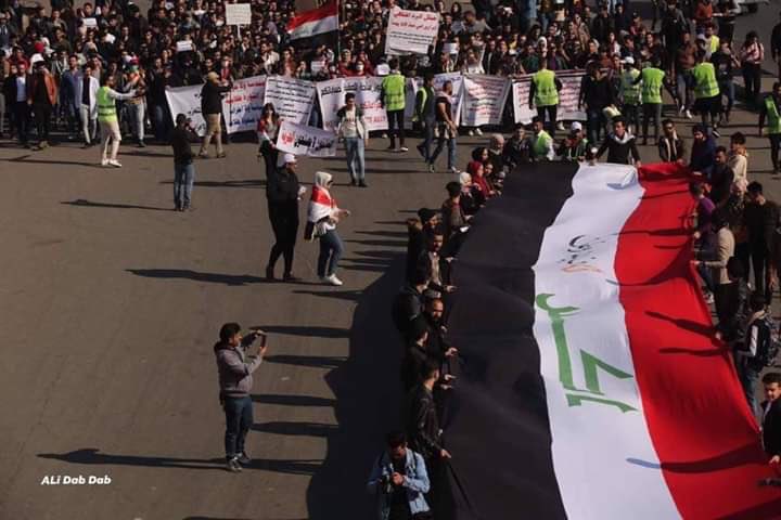 Mass demonstration of student  continue in Baghdad 