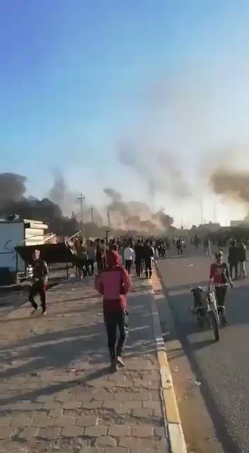 The aftermath of PMF office after angry protesters set on a blaze Nasriyah, Iraq