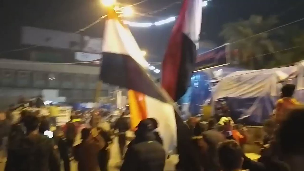 Protesters in Tahrir square in Baghdad shouting against BOTH American and Iranian intervention in Iraq. 