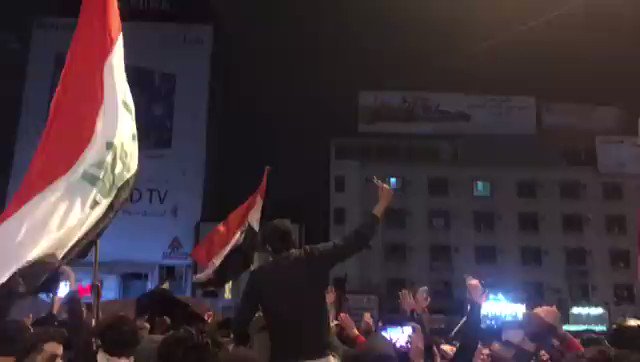 The chants of the protesters   from Tahrir Square 