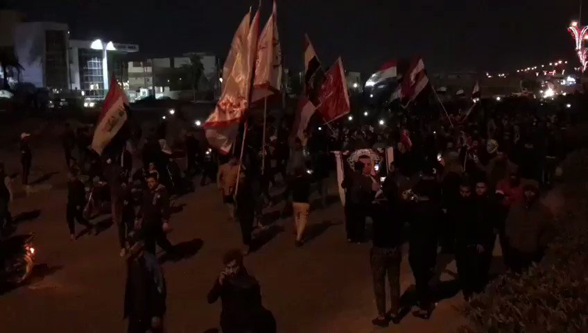 Funeral of journalist Ahmed Abdul Samad Safa in the sit-in in Basra