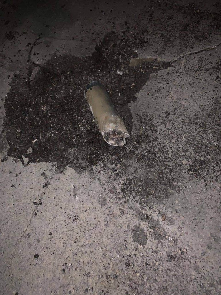 Photo shows one of projectiles which targeted Al Balad military base which hosts US army forces and secured by Iraqi forces