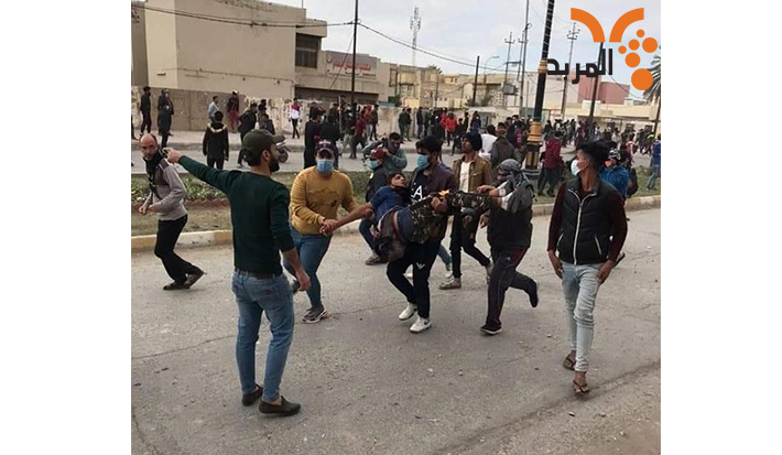 The transfer of the injured from the security forces and the demonstrators to the Kut Hospitals continues