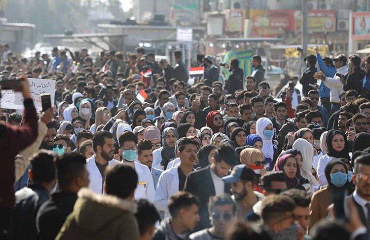 Students from Basra have defiantly come out in full force today in a bid to keep the momentum of the protests alive