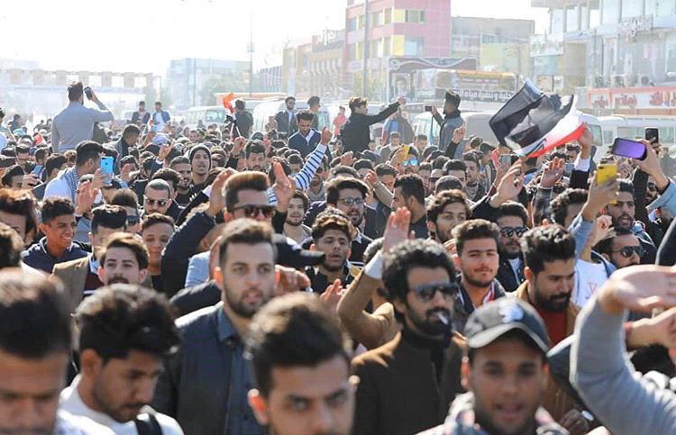 Students from Basra have defiantly come out in full force today in a bid to keep the momentum of the protests alive