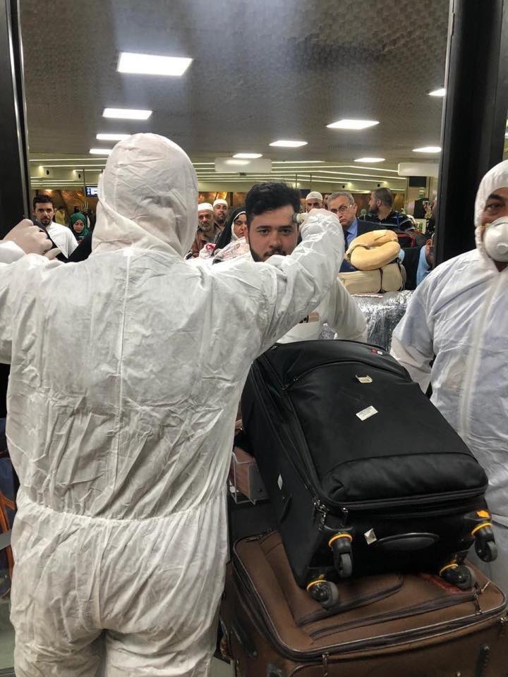 In Baghdad Airport health officials are screening for coronavirus