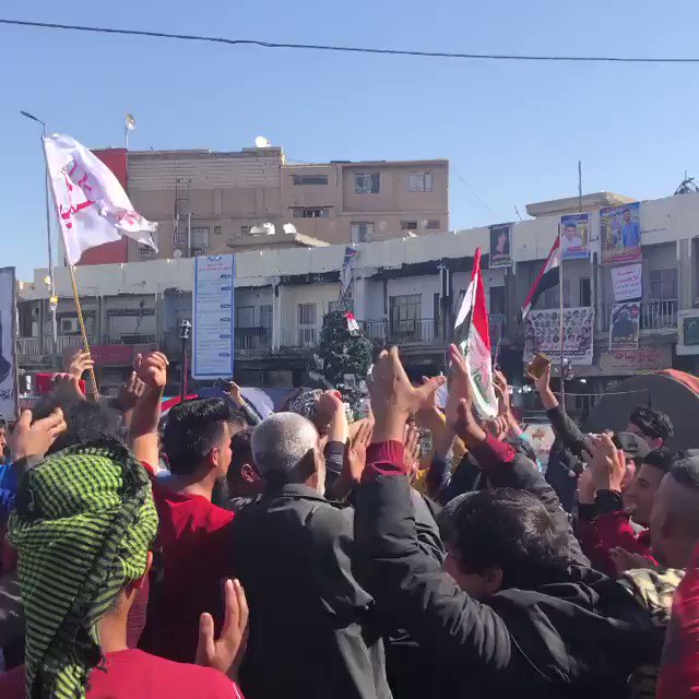 Al-Haboubi Square in Al-Nasiriyah, people still protesting against the government despite Sadr's deadly crackdown.