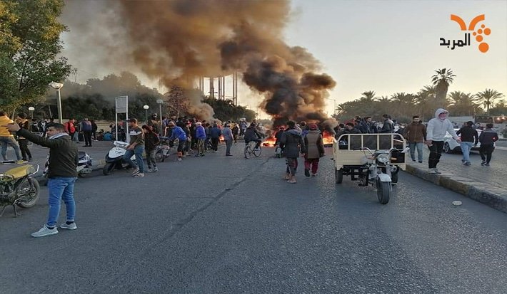 The continued attempts of the security services in Nasiriyah to disperse protesters towards Shamiya