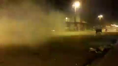 Baghdad: Government forces fire tear gas canisters at the protesters of Al-Khalani Square