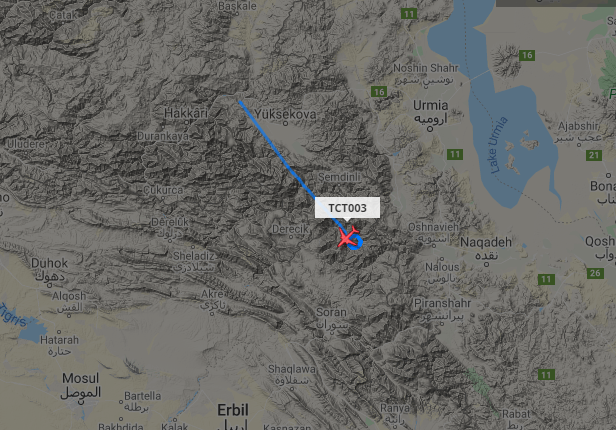 TCT003 Turkish military Bayraktar TB2 UAV operating over northeast Iraq