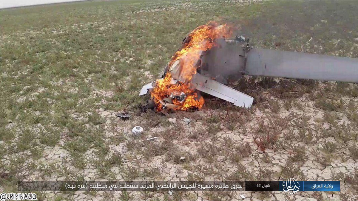 ISIS published pictures of an Iraqi drone they hit in Diyala Iraq