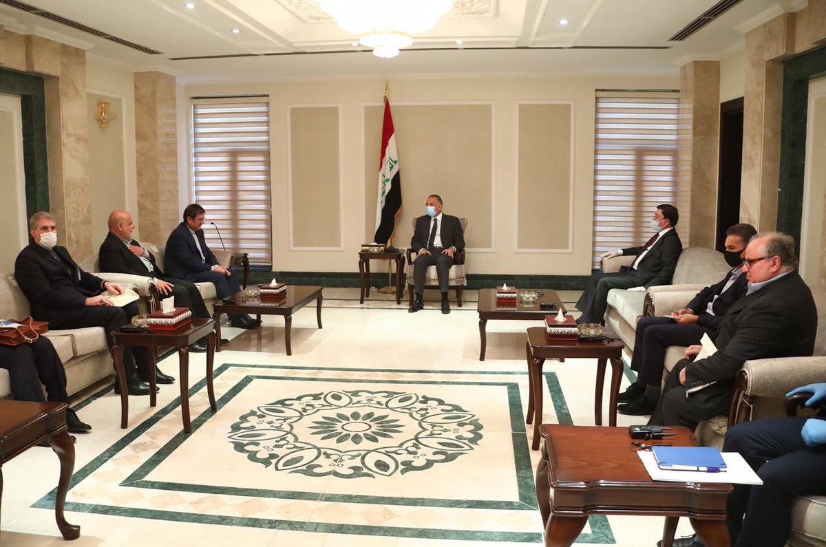 IRAA: PM @MAKadhimi met with Iranian Central Bank governor Abdelnaser Hemti today in Baghdad, accompanied by CBI head Ali Allaq 