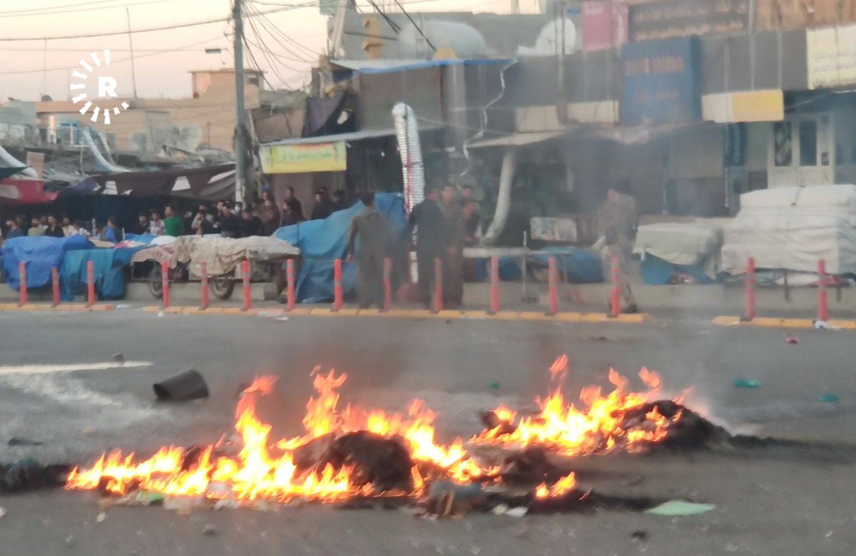 Today's protest in Chamchamal, Slemani province