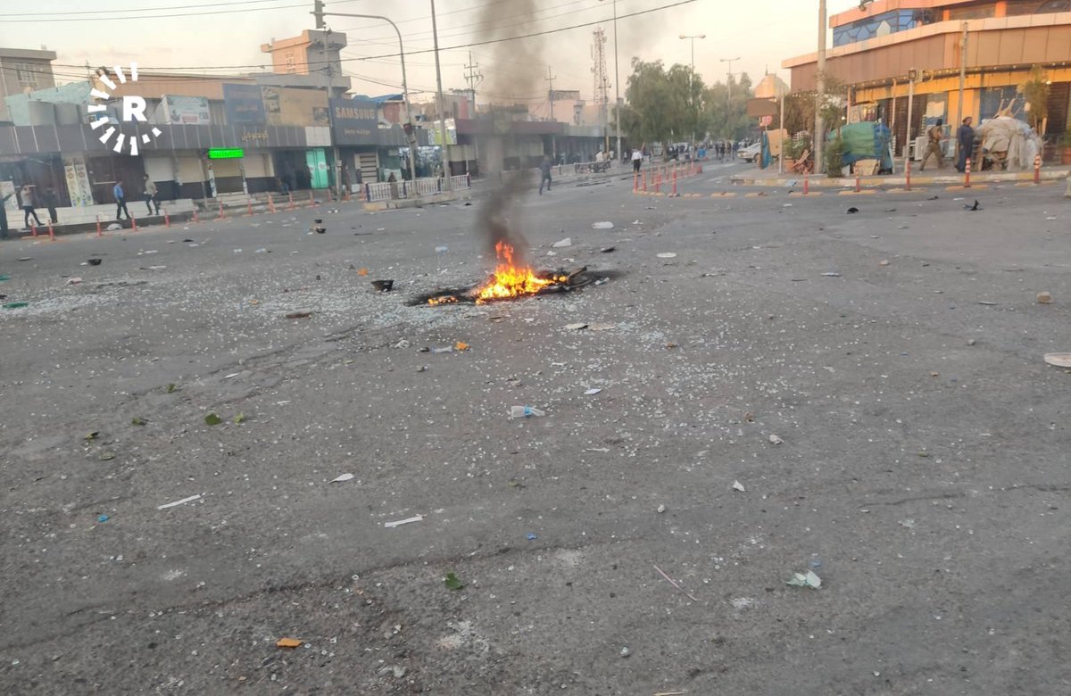 Today's protest in Chamchamal, Slemani province