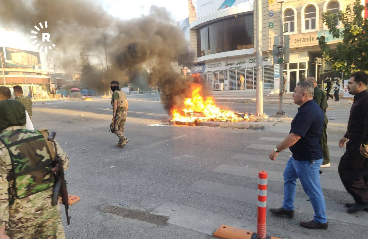 Today's protest in Chamchamal, Slemani province