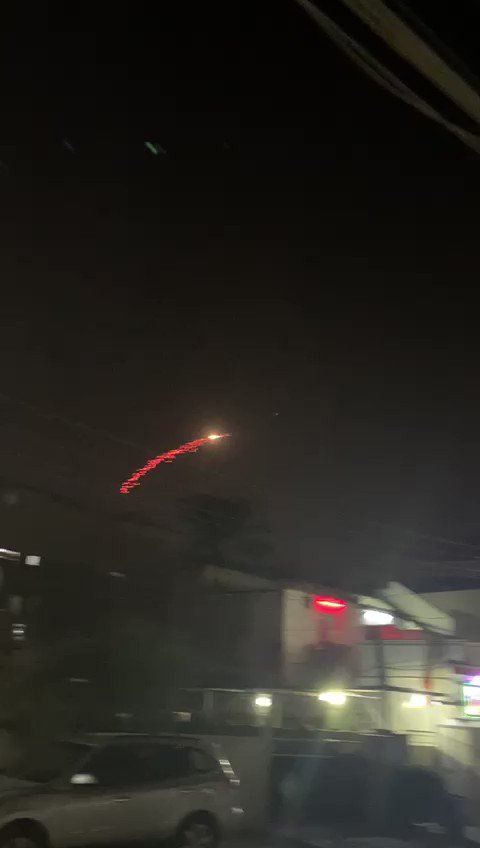 Another video of US air defences intercepting incoming rockets over Baghdad's Green Zone tonight-  @TheOmarHabeeb
