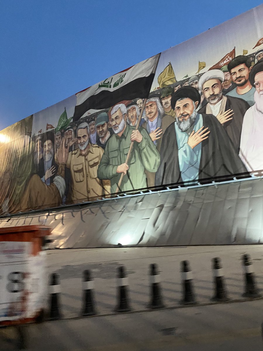 New poster at Baghdad airport of Soleimani and Muhandis Baghdad, Al ...