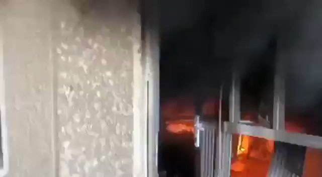 Militia loyalists torched the Kurdistan Democratic Party Headquarters in Baghdad