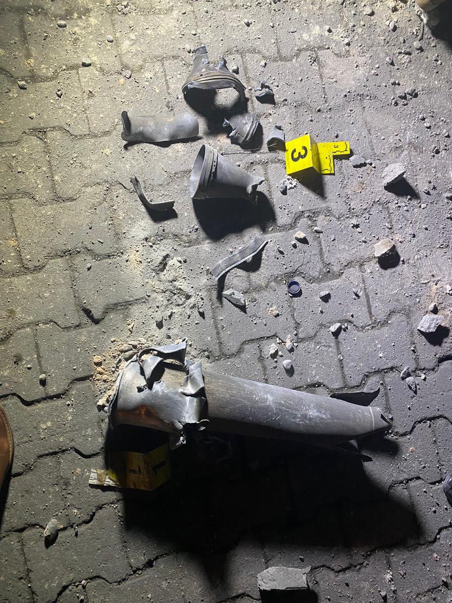 Images of some damage and shrapnel from tonights rocket attack in Baghdad, Iraq