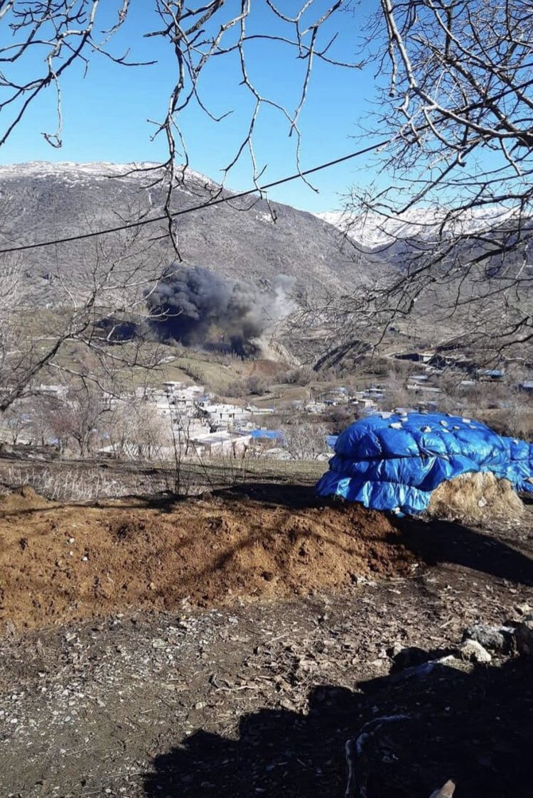 This morning Turkey carried out airstrikes on Shene village in Pshdar area of Slemani province on the Kurdistan Region border with Rojhelat (Iranian Kurdistan).  No casualties reported but several houses were damaged