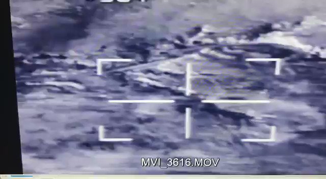Irak : Vidéo du ministère de la défense qui montre des frappes lancées par les avions de combat irakiens F-16, dans la zone au nord de Salah al-Din et au sud-ouest de Kirkouk contre des positions des militants du groupe état islamique