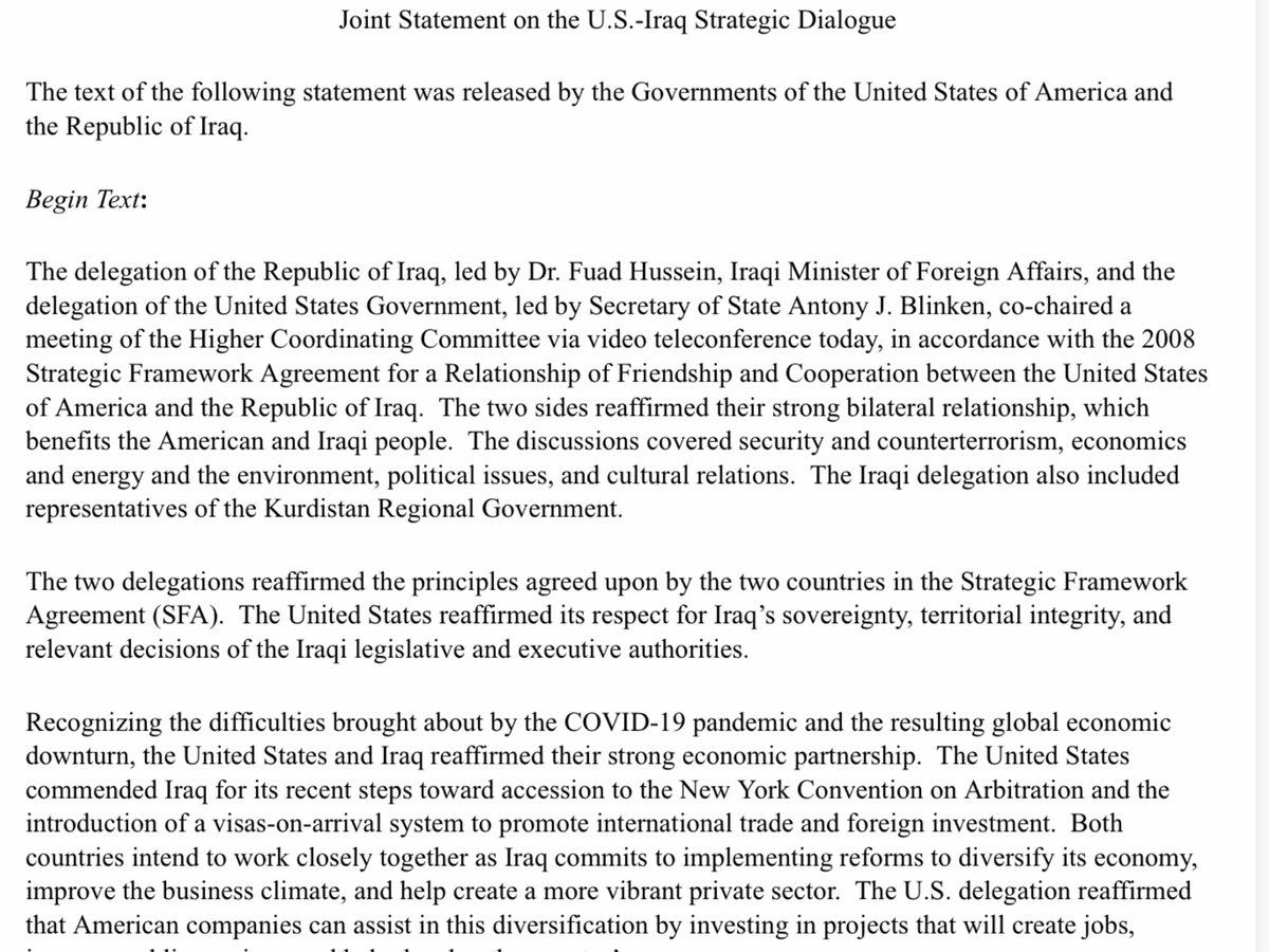 Joint statement on the U.S.-Iraq strategic dialogue. security section 3rd pic