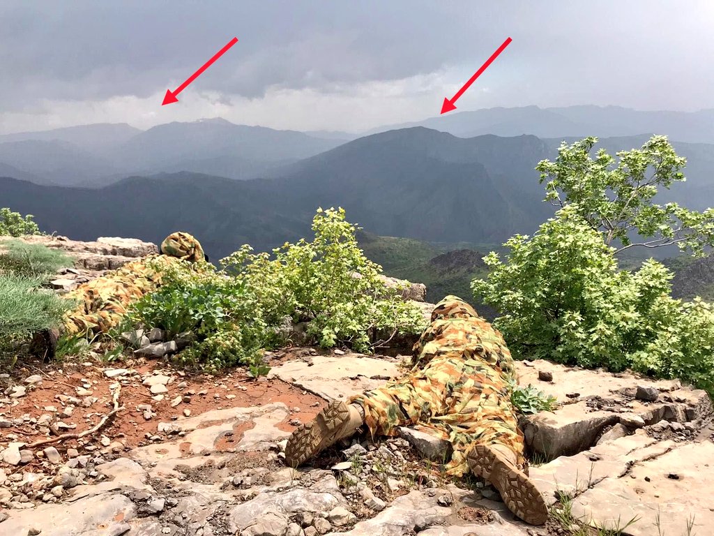 Geo location of Turkish Army marksman personnel Top of the Mam rash Mountain  