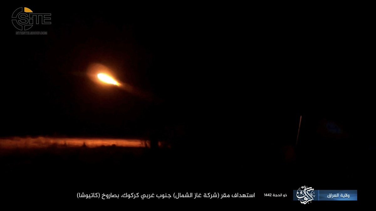 Despite ISIS military official stating it concluded its campaign of targeting electrical towers in Iraq on July 10, the group cont's to target energy sector. Today it issued images for a July 18 rocket strike targeting the North Gas Company in Kirkuk, its 2nd such attack in July