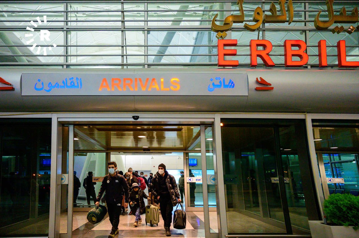 Two repatriation flights bringing more than 600 migrants back from Belarus landed in Erbil early Friday morning.   camera: Bilind T. Abdullah/Rudaw