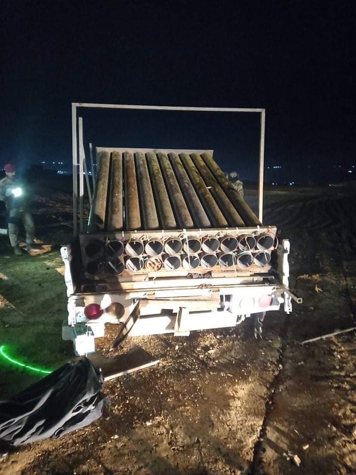 Additional pictures of the truck MLRS used to shell the Turkish base. Appears one rocket failed to fire