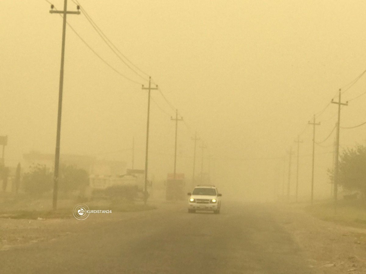 Dust storm forces Erbil International Airport to delay all incoming and outgoing flights, General Director Ahmed Hoshyar told @EnglishBasNews