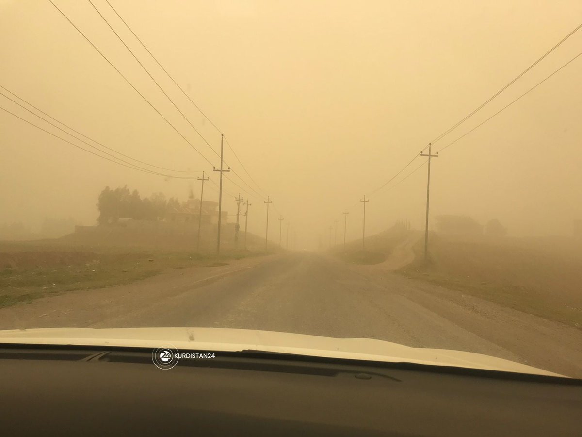 Dust storm forces Erbil International Airport to delay all incoming and outgoing flights, General Director Ahmed Hoshyar told @EnglishBasNews