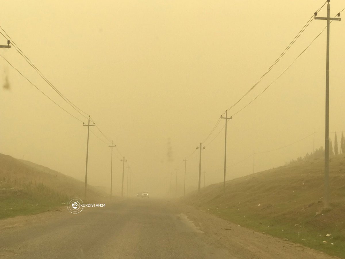 Dust storm forces Erbil International Airport to delay all incoming and outgoing flights, General Director Ahmed Hoshyar told @EnglishBasNews