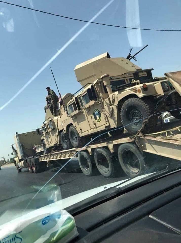 Dozens of Iraq's Army's military vehicles, tanks approaching Sinjar near Musul as a preparation for targeting PKK militants