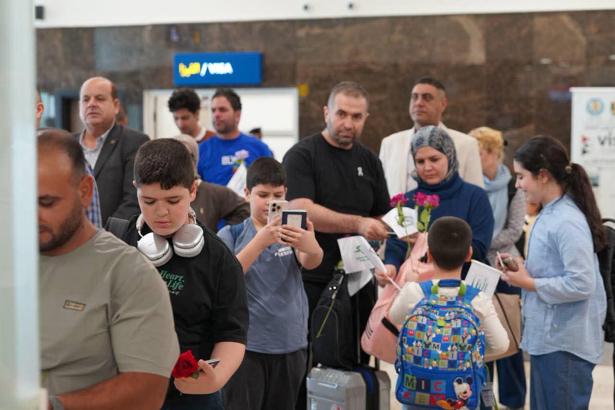 On the first official flight of Iraqi Airways, Nineveh Governor Abdul Qadir al-Dakhil oversaw the landing of the Green Bird at Mosul International Airport, arriving from Baghdad. (Mosuliya HD - Frequency V11137 - Mosul, Nineveh, Iraq)
