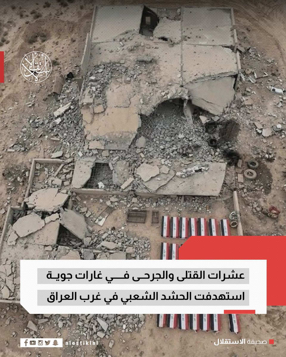 Dozens killed and wounded in three violent airstrikes targeting Popular Mobilization Forces positions in the Akashat area, west of Iraq's Anbar province.