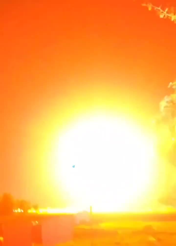 Footage of a coalition interceptor knocking down an Iranian attack drone over western Baghdad tonight