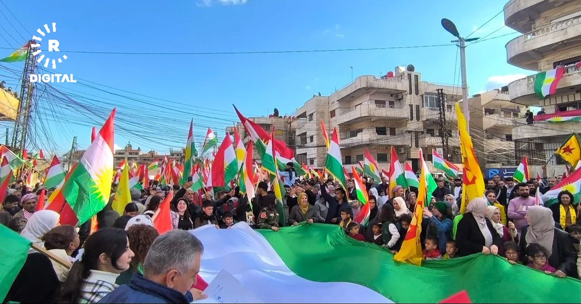 Protests by residents of Derik city in Northern Syria  Kurdistan condemning the attacks on the Kurdistan Region
