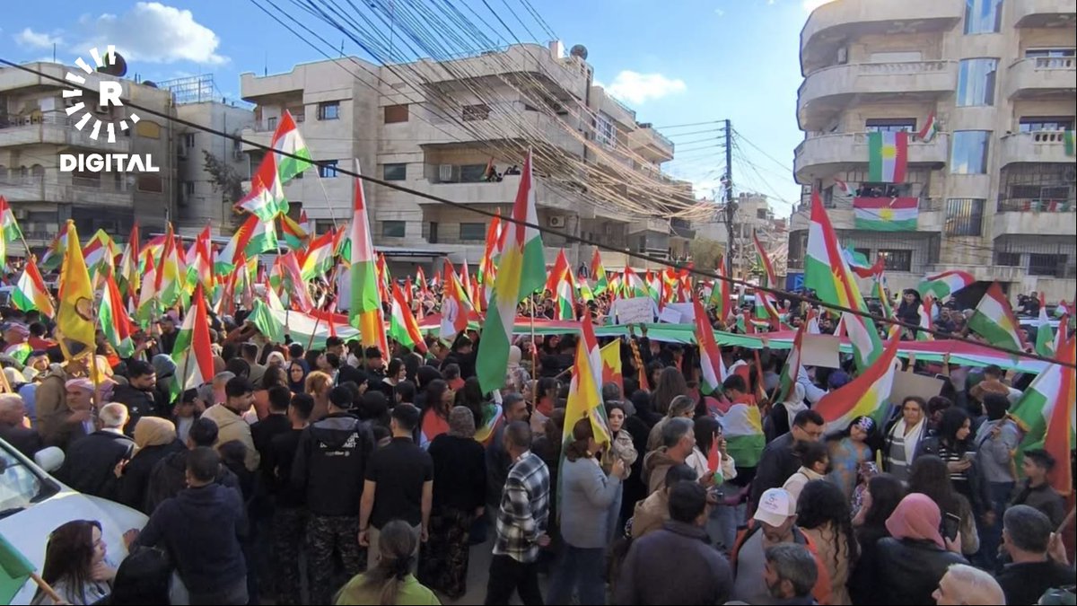 Protests by residents of Derik city in Northern Syria  Kurdistan condemning the attacks on the Kurdistan Region