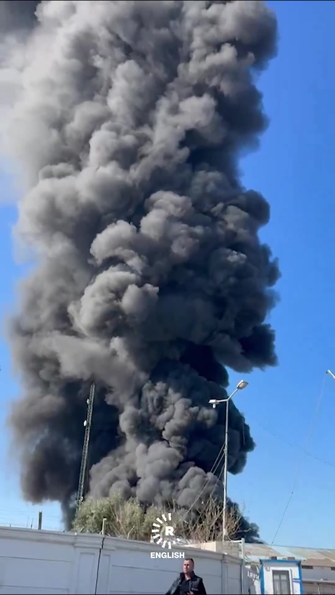 This morning, two drones struck a British motor oil company in Erbil, causing a massive fire, with no casualties reported - Rudaw's @dilnyarahman reports