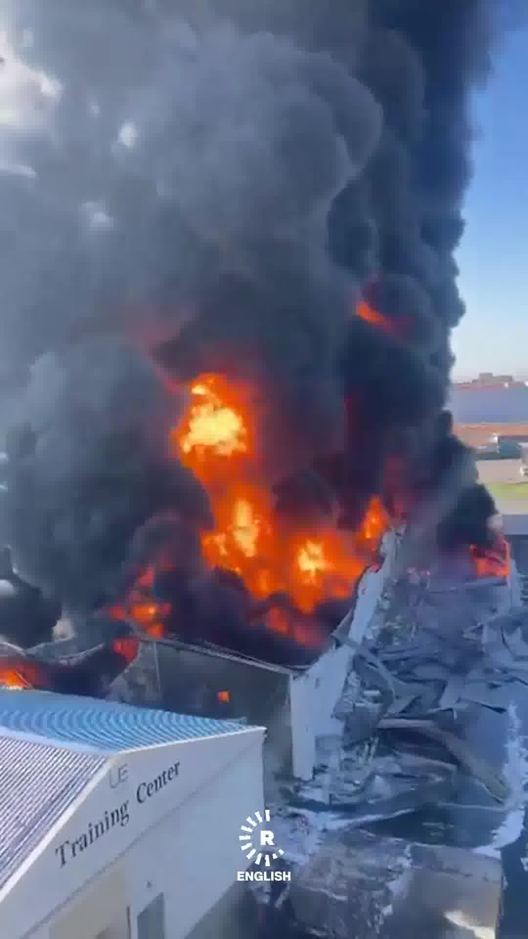 This morning, two drones struck a British motor oil company in Erbil, causing a massive fire, with no casualties reported - Rudaw's @dilnyarahman reports