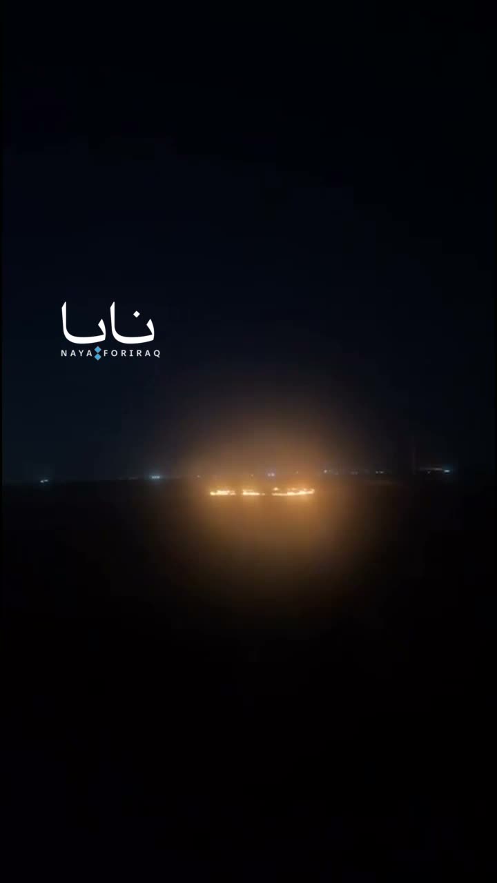 Fires within sight after Iranian drones crashed in Erbil province, northern Iraq.