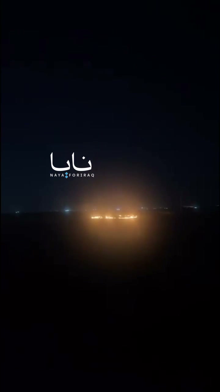 Fires within sight after Iranian drones crashed in Erbil province, northern Iraq.