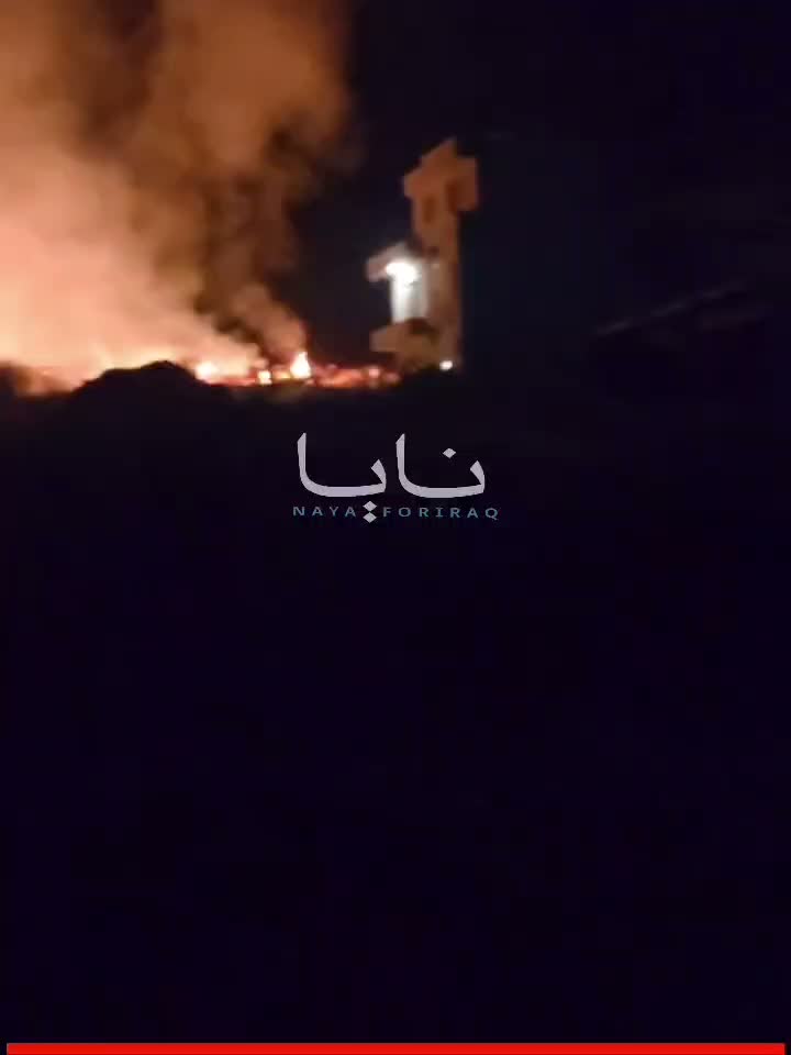 A large fire broke out as a result of the suicide drone attack that targeted Kurdish opposition headquarters in Duhok province, northern Iraq.